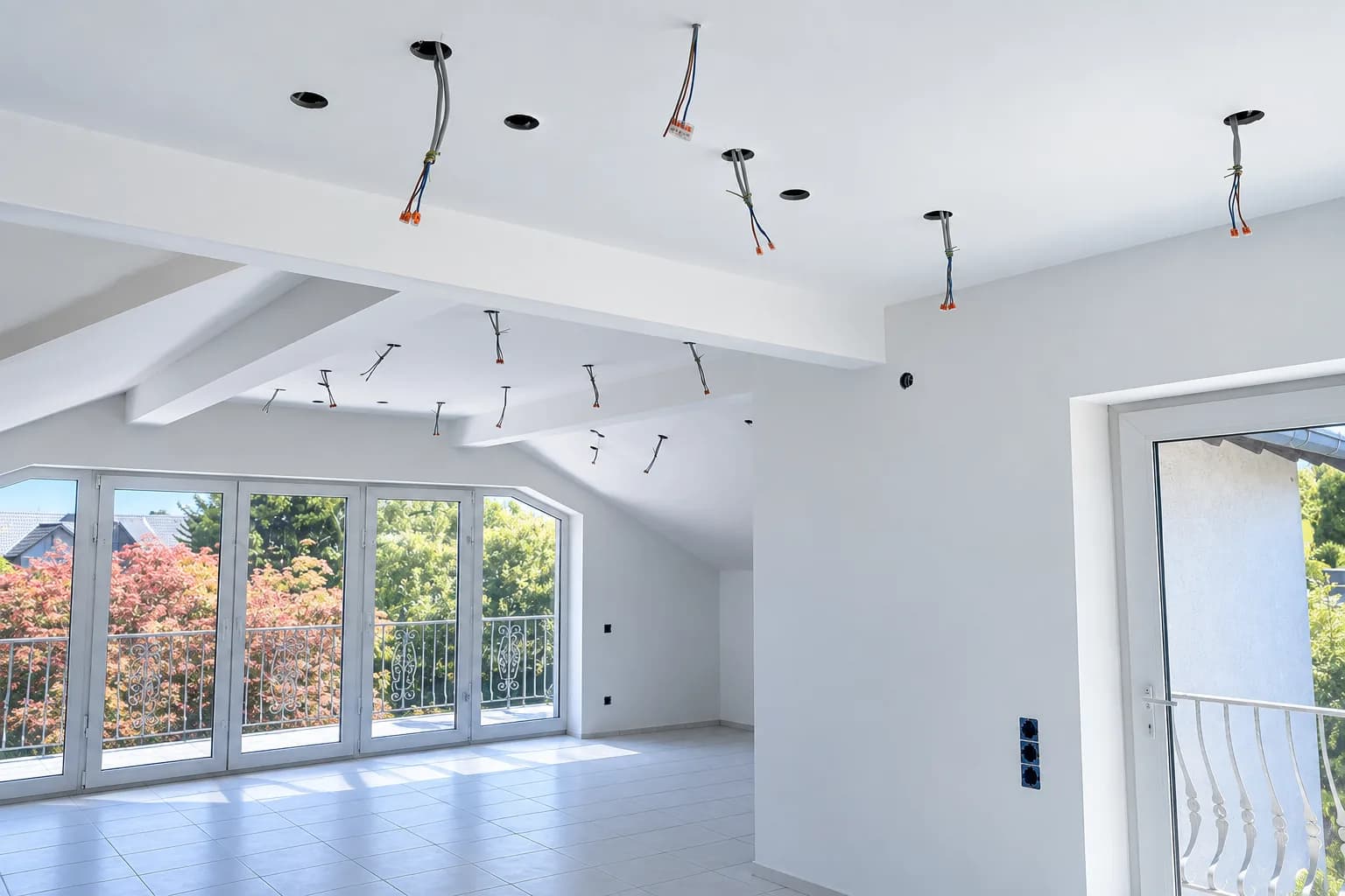 Wohnung in der Sanierung mit vorbereiteten Deckenauslässen
